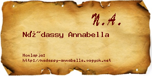 Nádassy Annabella névjegykártya